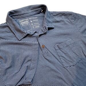 Patagonia Polo Shirt Mens‎ XL Extra Large Blue Stripe Short Sleeve Cotton